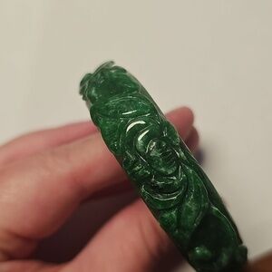 Carved Dyed Jadeite Bangle